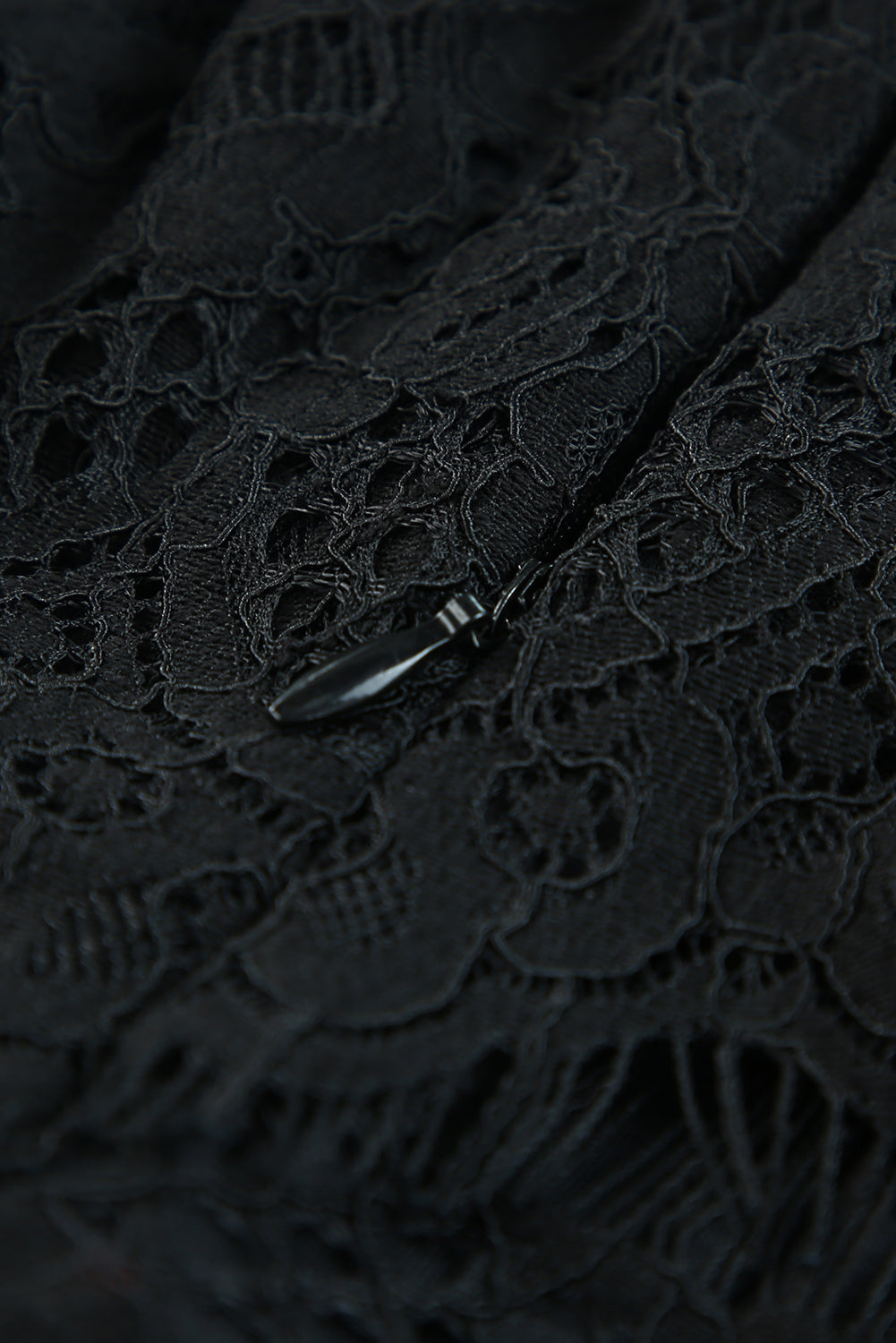 Black Off-shoulder Overlay Drop Sleeves Lace Dress