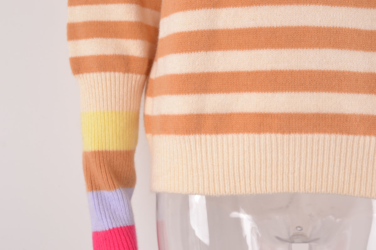 Crew Neck Striped Sweater