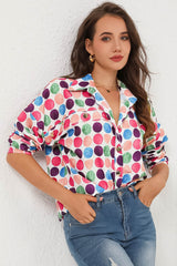 Multicolor Polka Dot Buttoned Long Sleeve Shirt