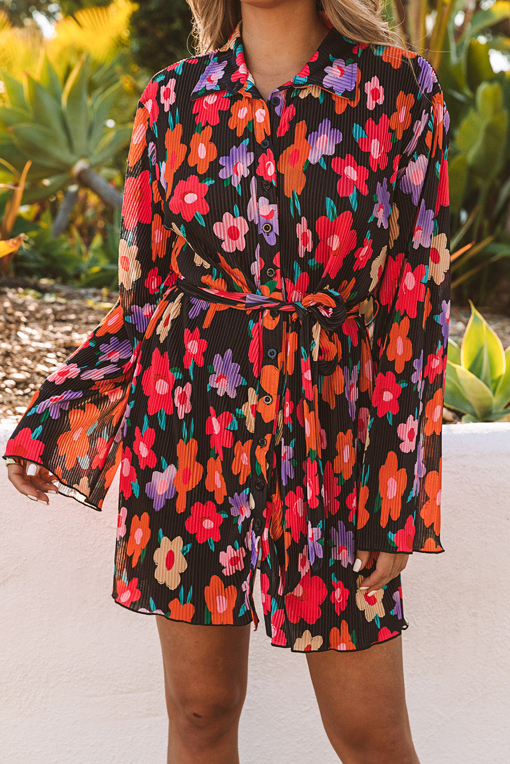 Multicolor Loose Shirt Dress