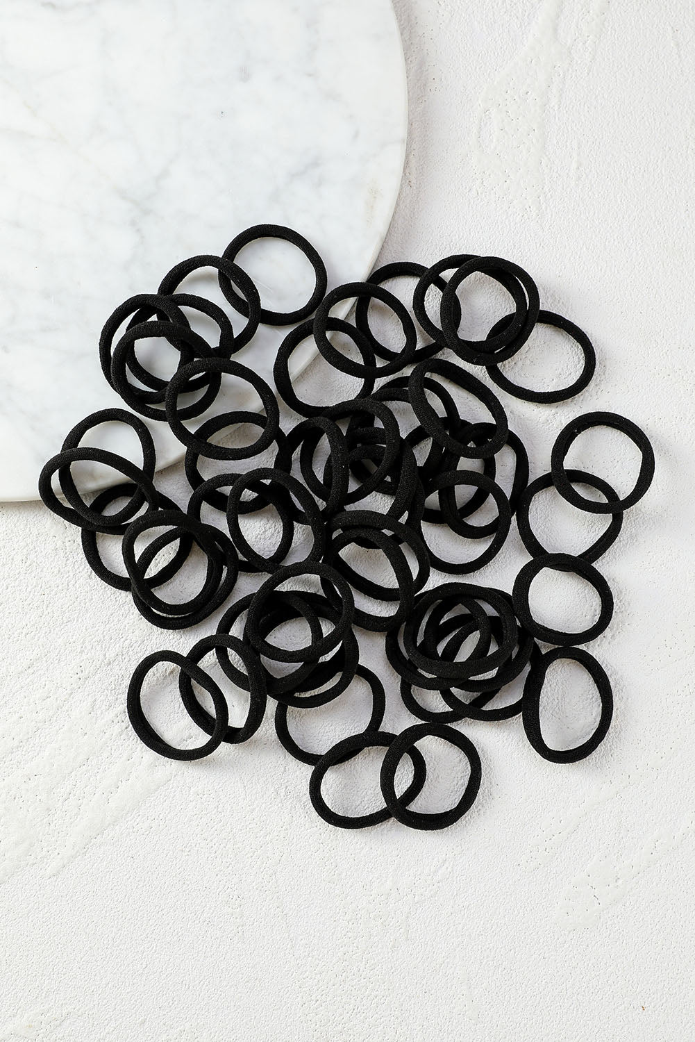 Black 50pcs Elasticity Solid Hair Tie