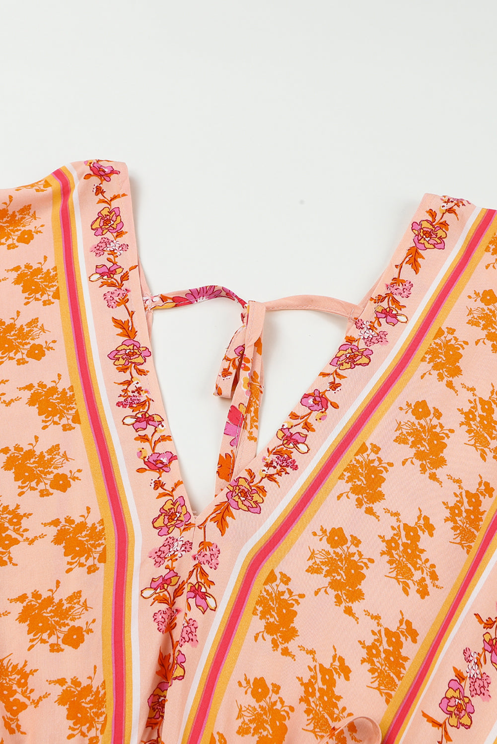Floral Tassel Drawstring Kimono Dress
