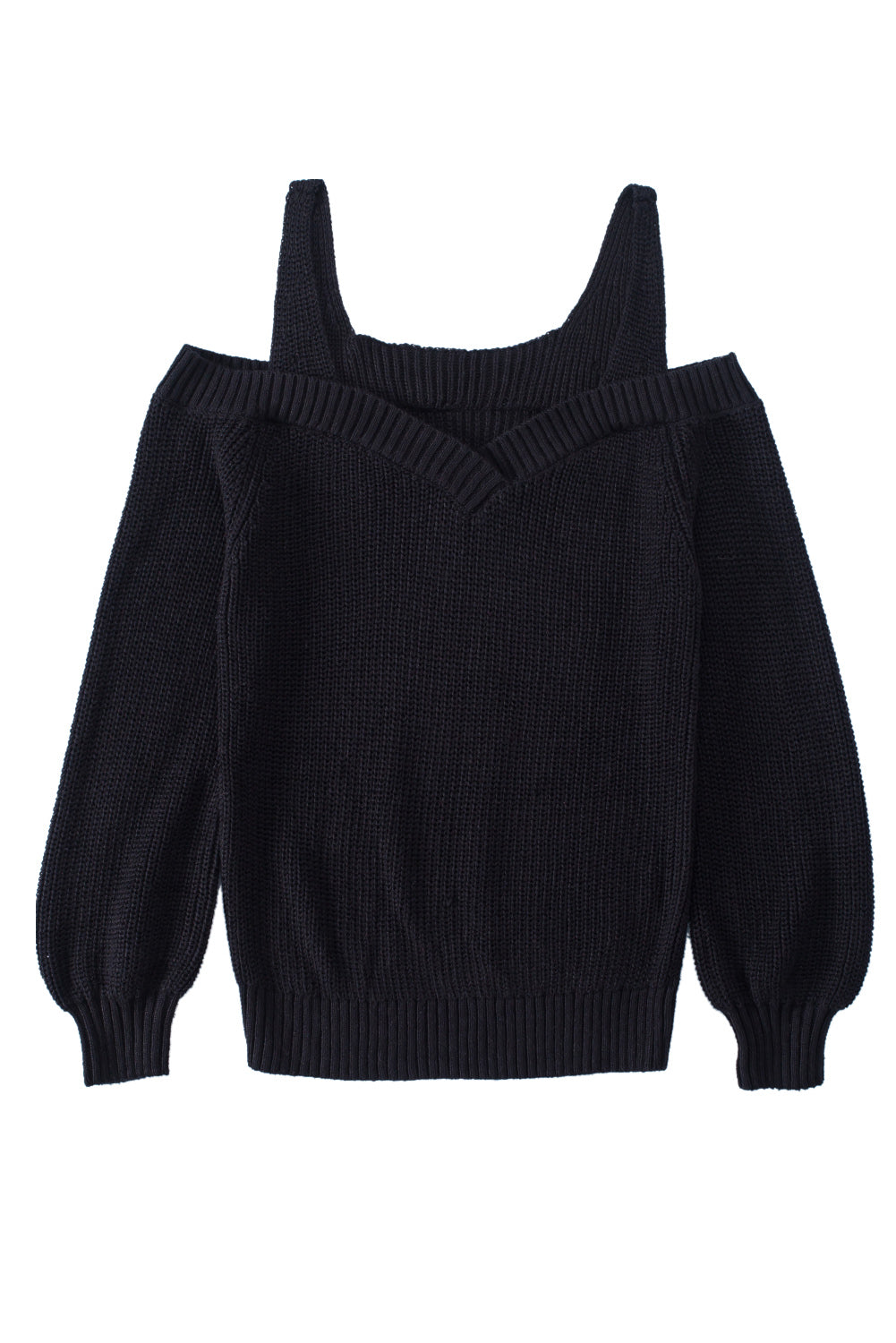 White Dew Shoulder Knitted Sweater