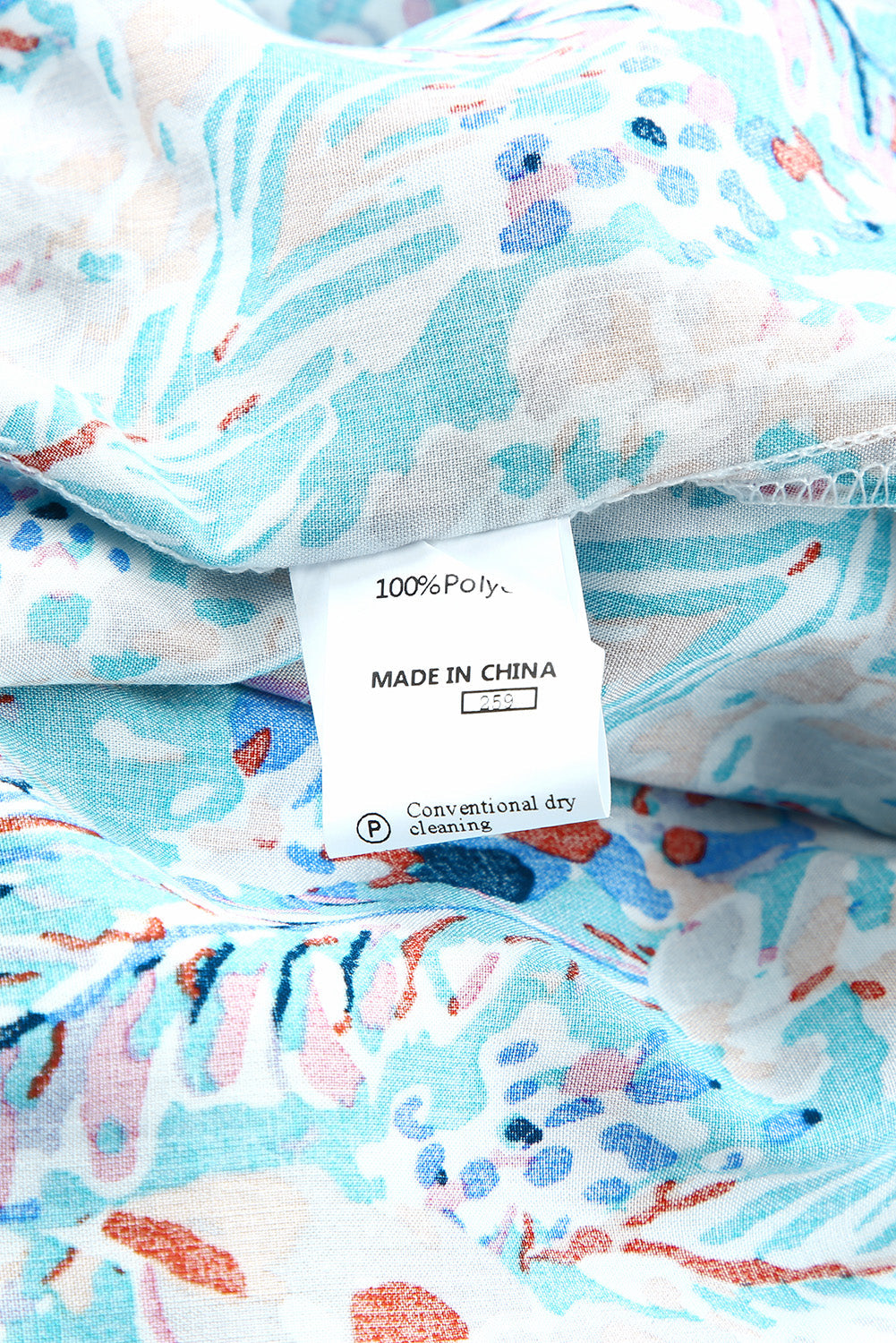 Sky Blue Ruffled Square Neck Floral Dress