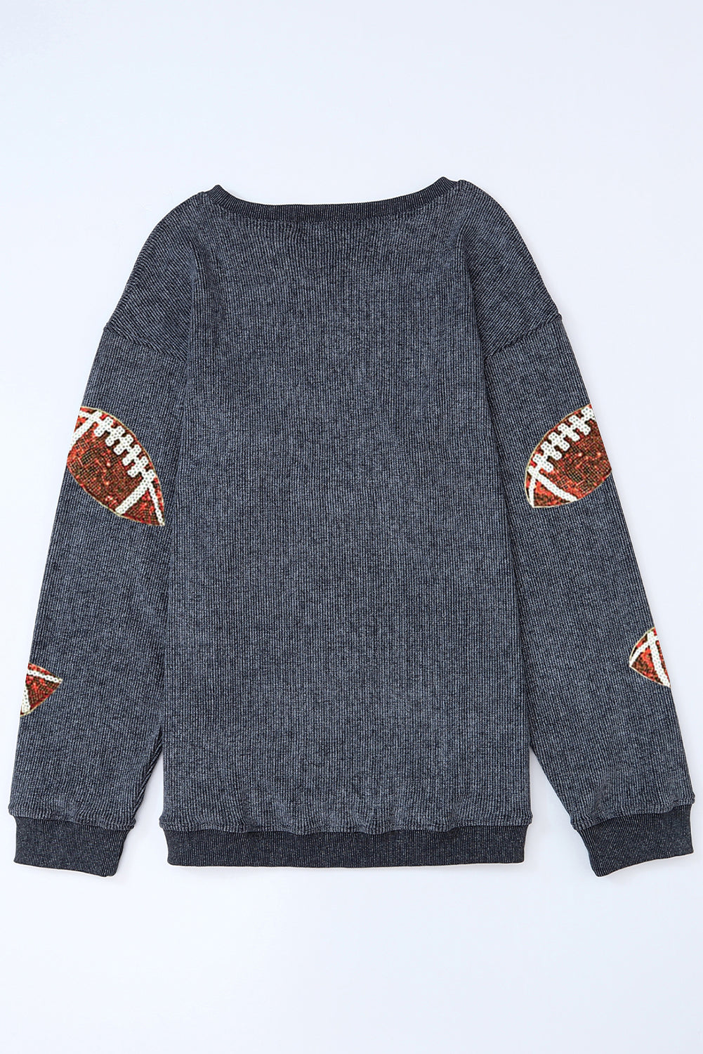 Red Sequined Rugby Graphic Drop Shoulder Sweatshirt