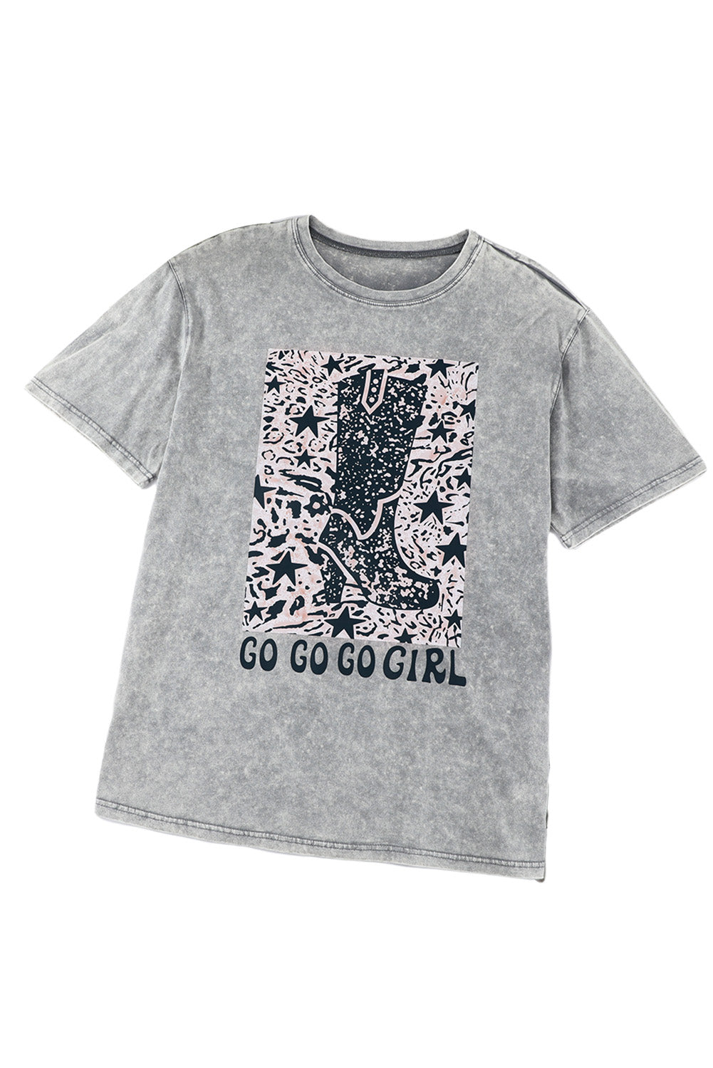 Gray Let's Go Girls Cowboy Boots Graphic Tee