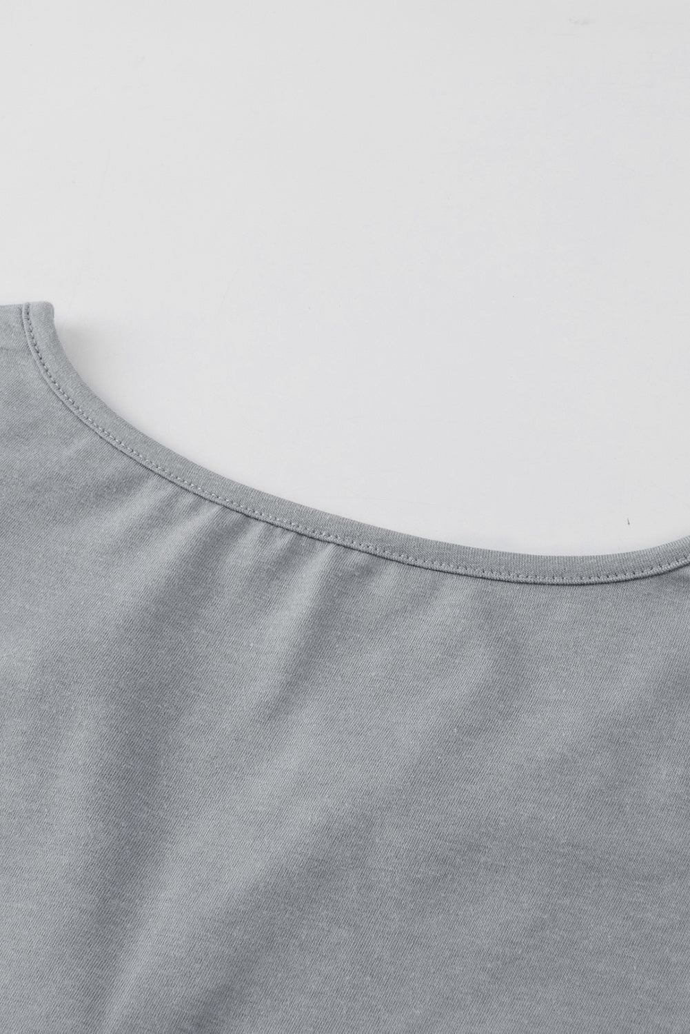 Gray Solid Slim-fit V Neck Tank Top