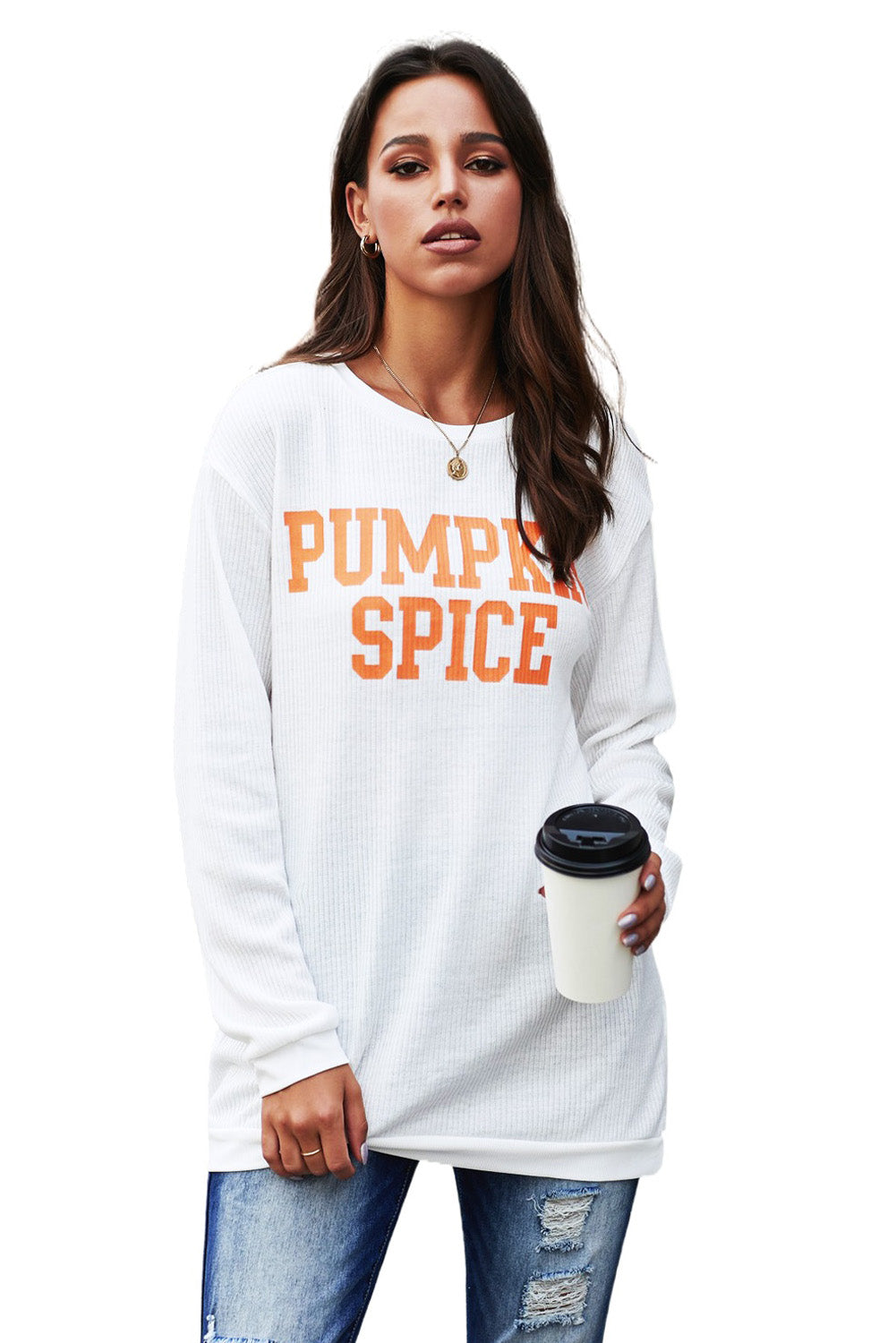 PUMPKIN SPICE Graphic Pullover Knit Top