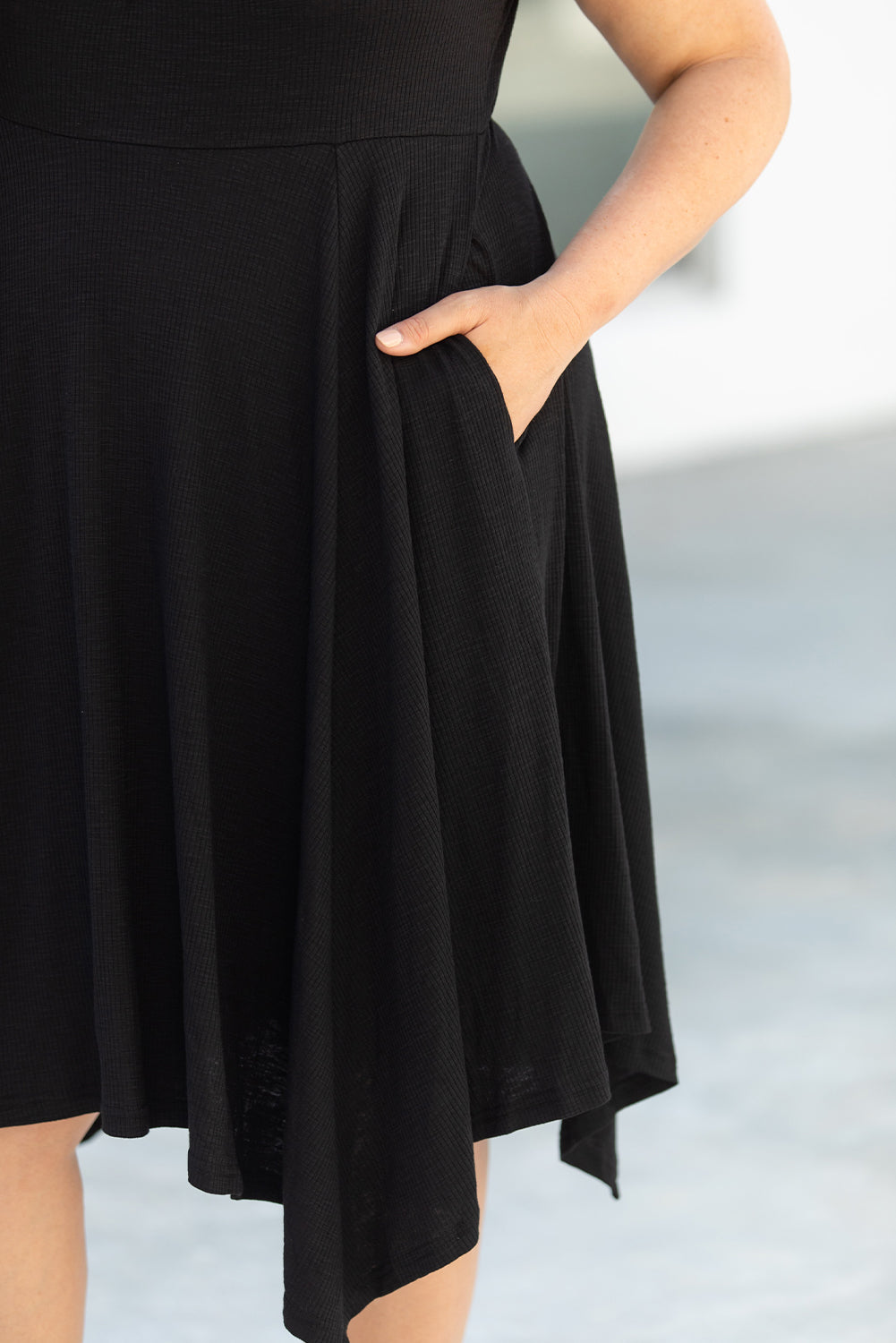 Black Plus Size Ruched Sweetheart Fit and Flare Midi Dress