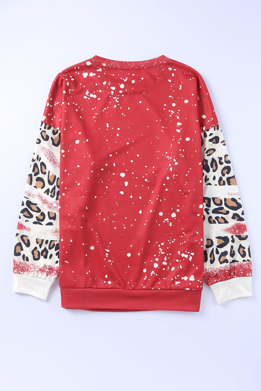 Black Tie Dye Leopard Drop Shoulder Sweatshirt