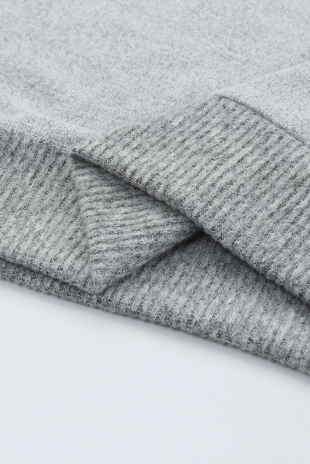 Gray Ribbed Trim Cut-out Bust Drawstring Hoodie