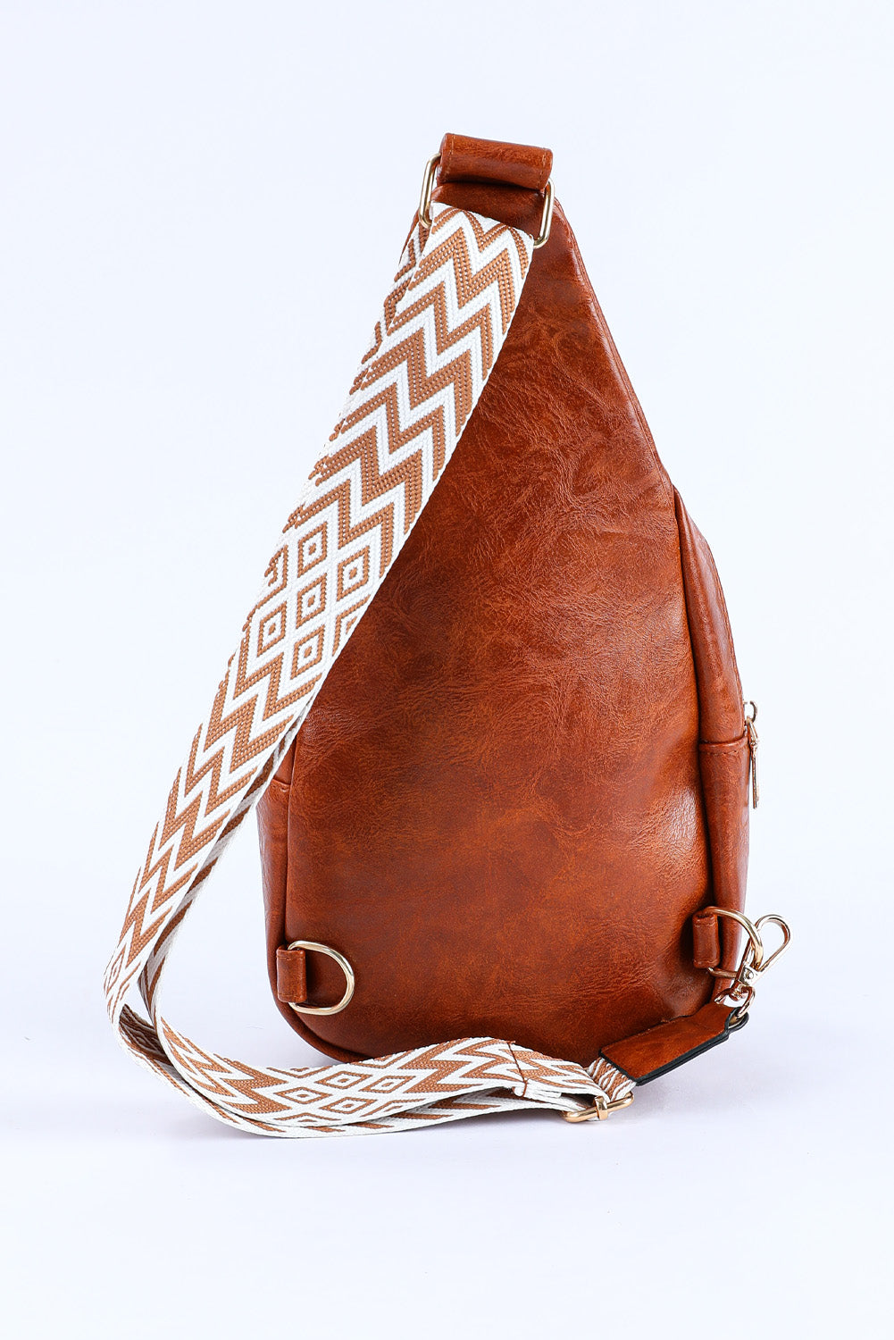 Brown Crossbody PU Leather Sling Bag