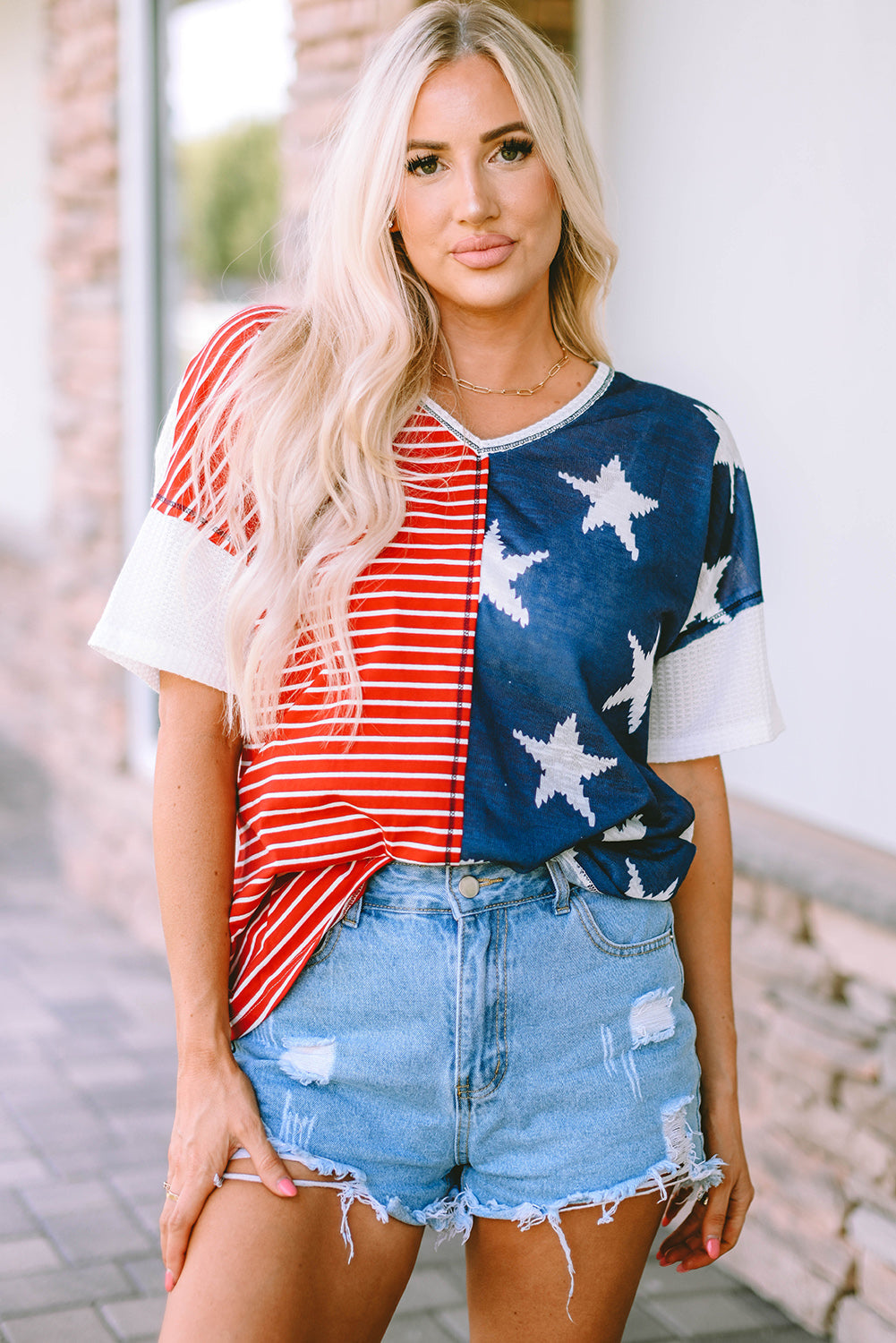 Red American Flag Stars and Stripes Tank Top