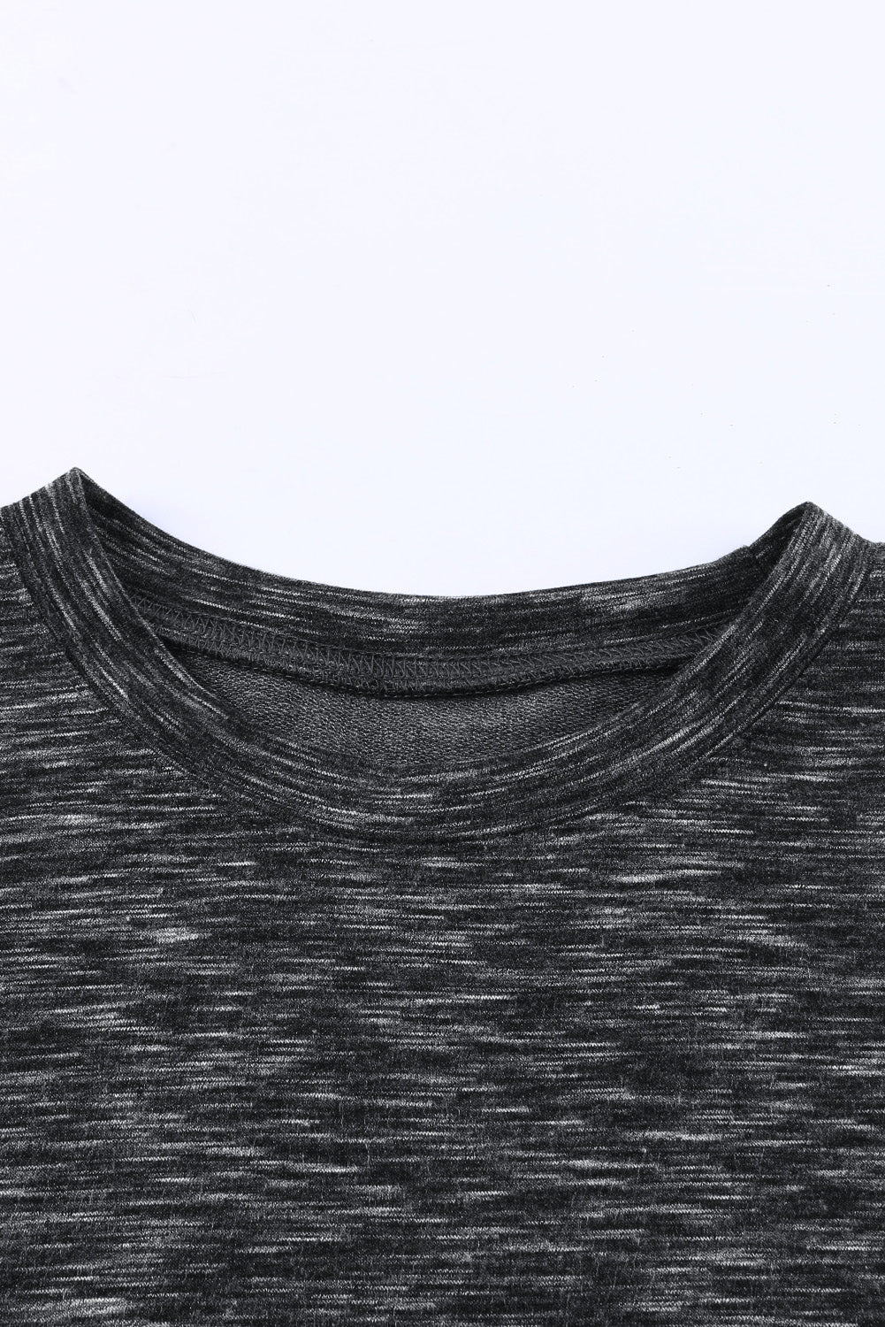 Black Heathered Crew Neck T-shirt