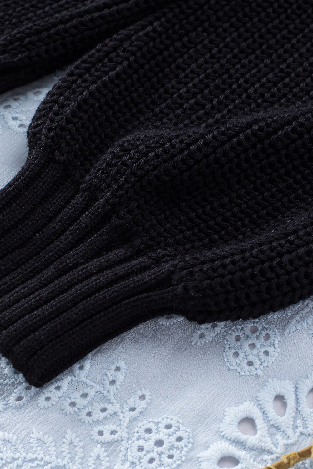 White Dew Shoulder Knitted Sweater