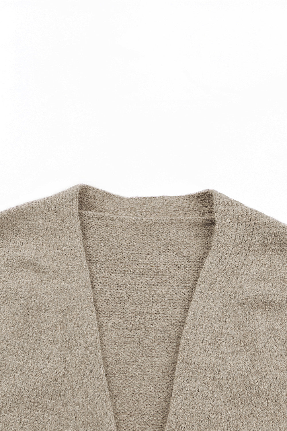 Khaki Drop Shoulder Button Front V Neck Cardigan with Pockets