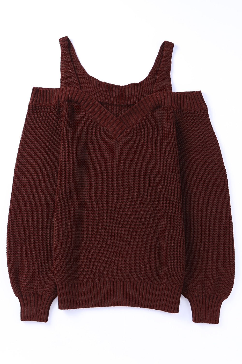 White Dew Shoulder Knitted Sweater