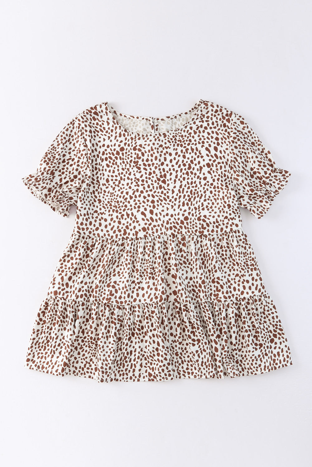 Leopard Tiered Leopard Short Sleeve Top