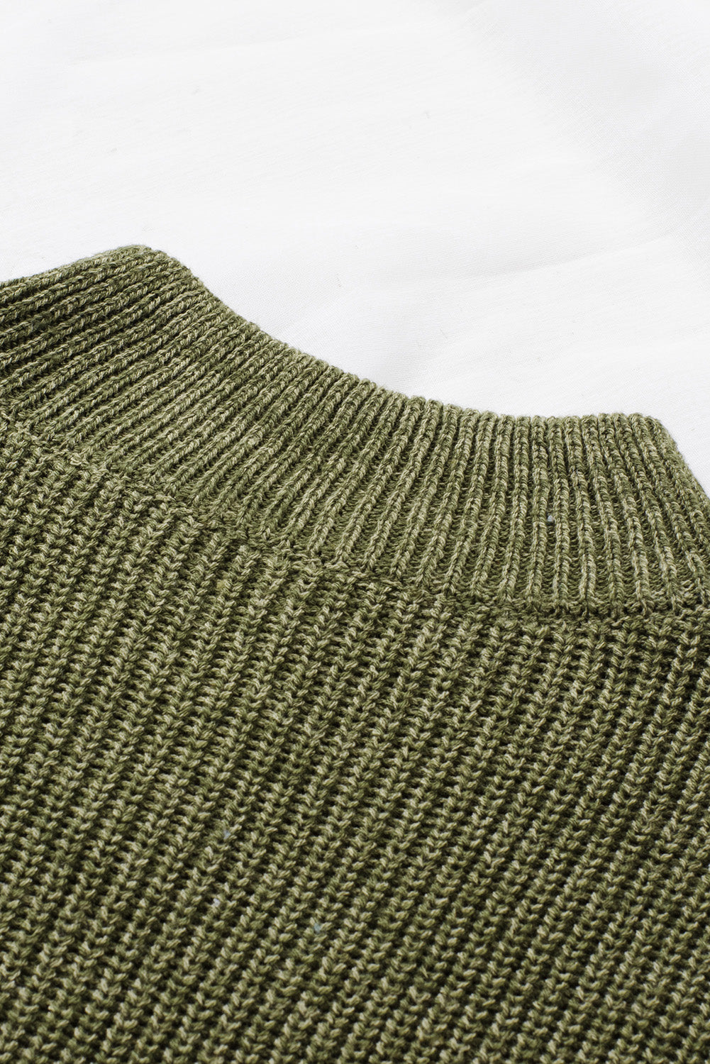 Red Zipped Turtleneck Drop Shoulder Knit Sweater