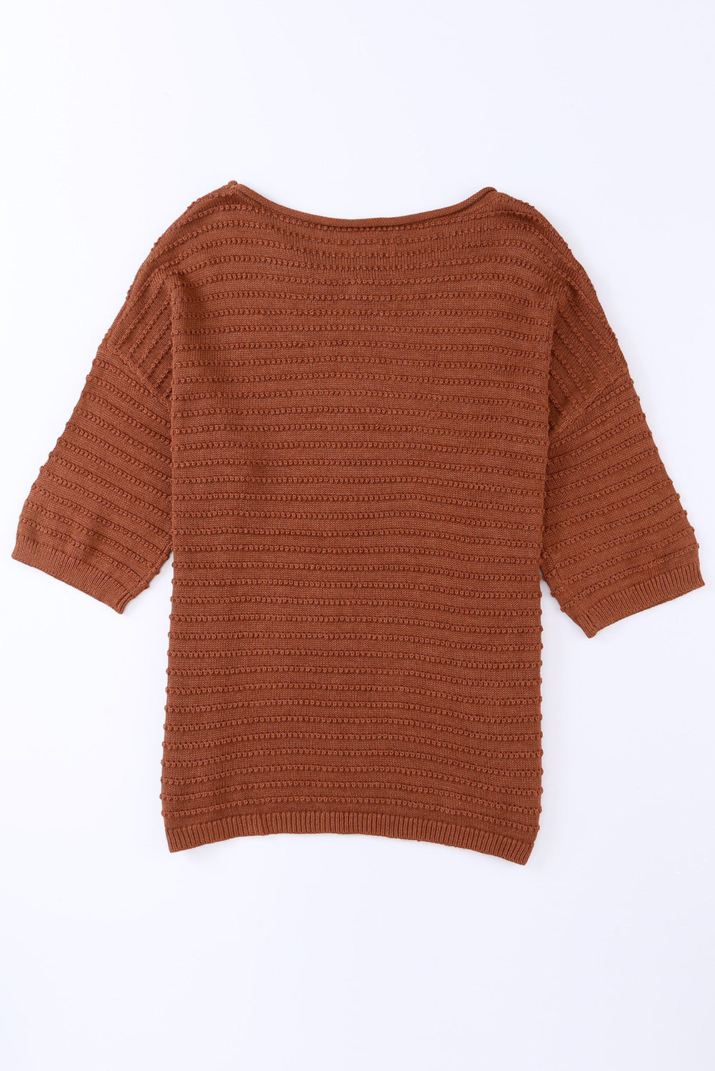 Apricot Textured Knit Drop Shoulder Tee