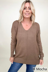 Front Seam Light Knit Sweater