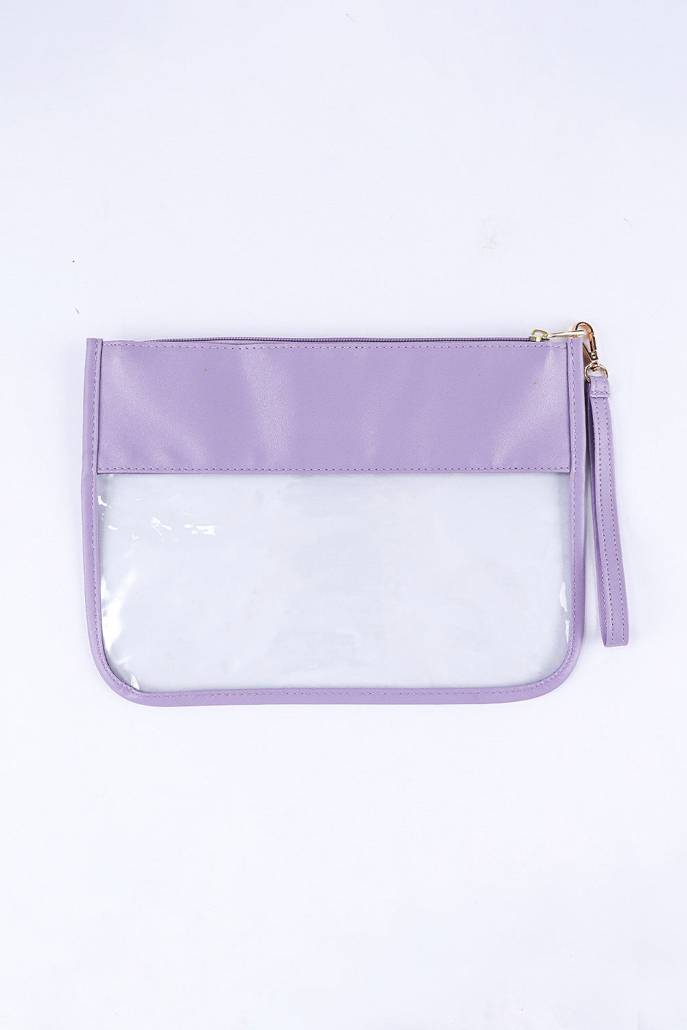 Black STUFF Cow Print Transparent Zipped Pouch
