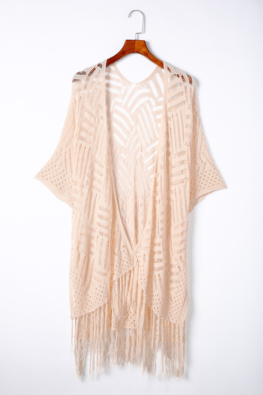 Black Loose Knitwear Kimono with Slits