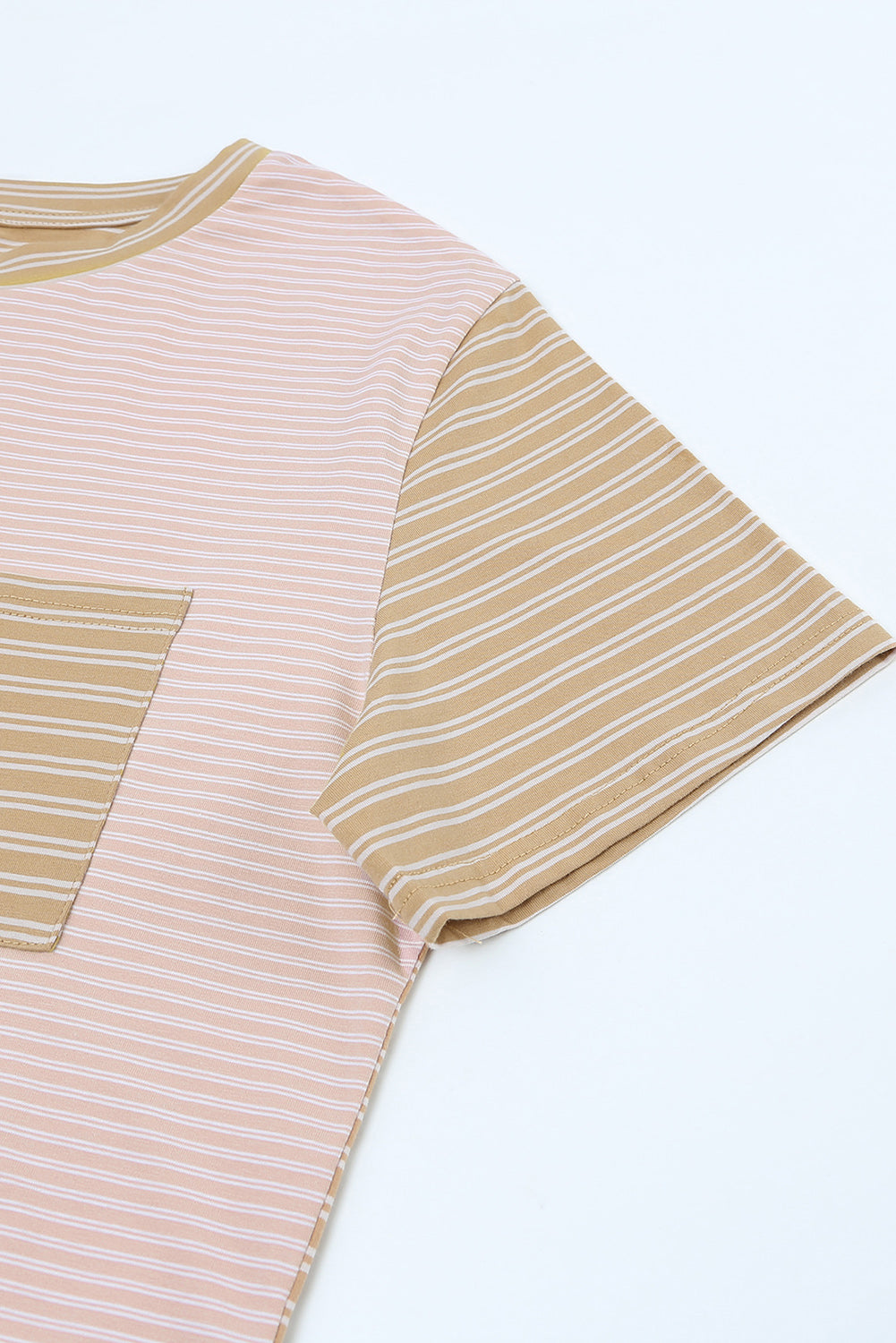 Contrast Striped Patchwork Tee