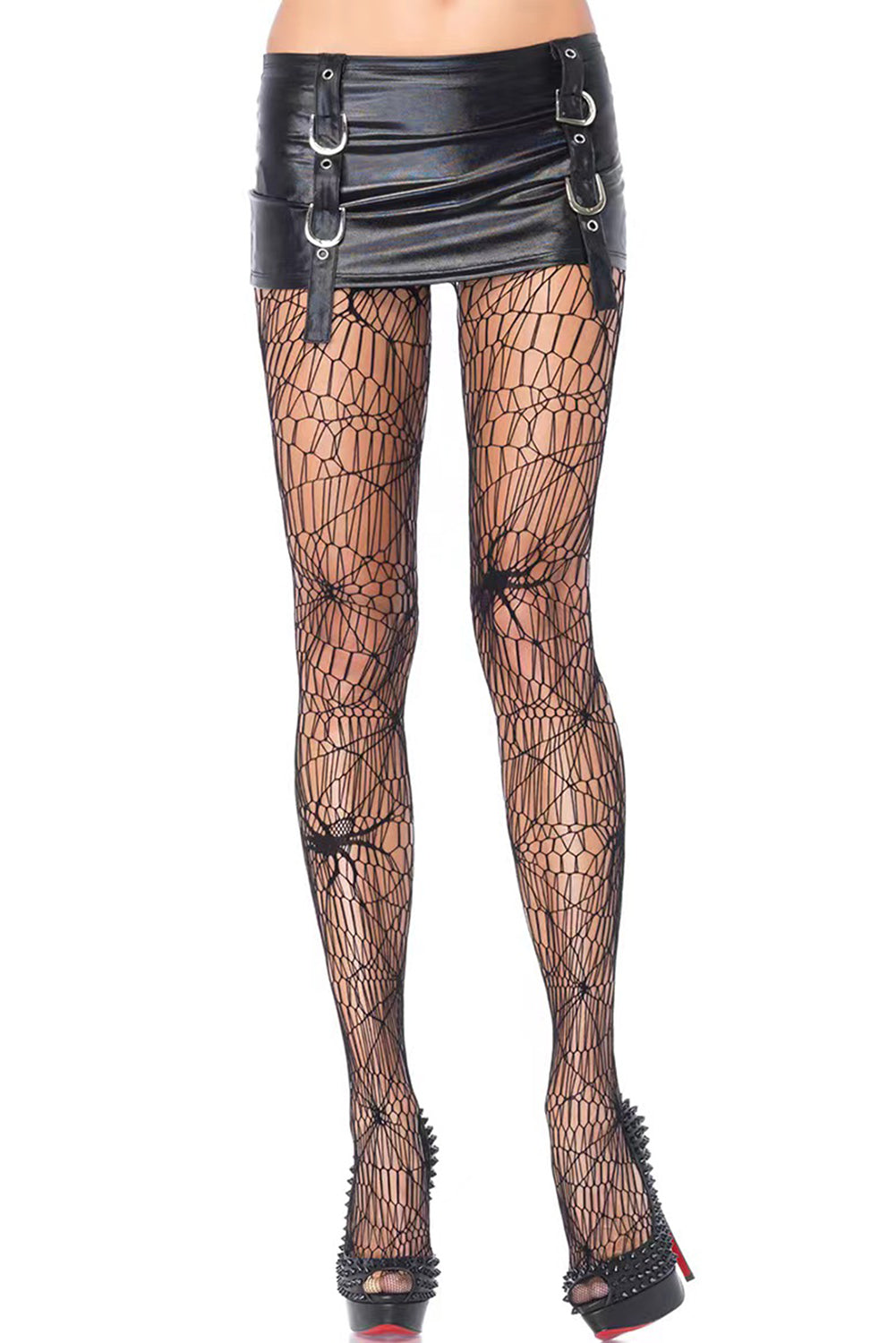 Black Halloween Spiderweb Pattern Hollow-out Pantyhose