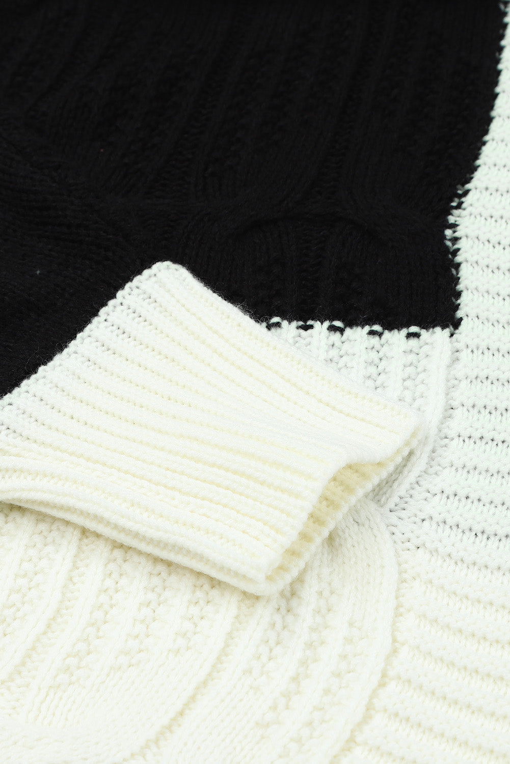 Brown Color Block Loose Open Front Knitted Cardigan