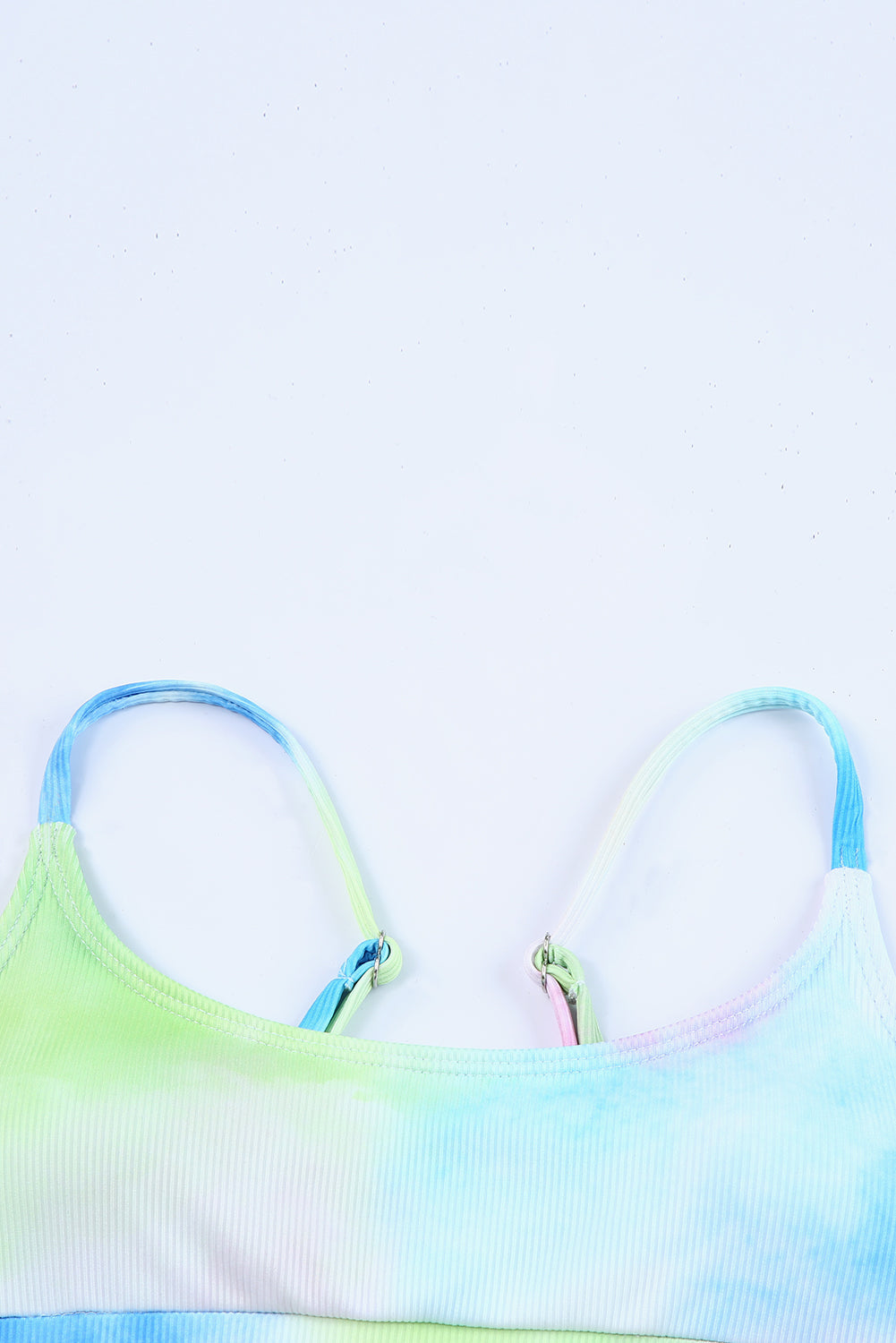 Multicolor Tie Dye Ribbed Texture Bikini Swimsuit