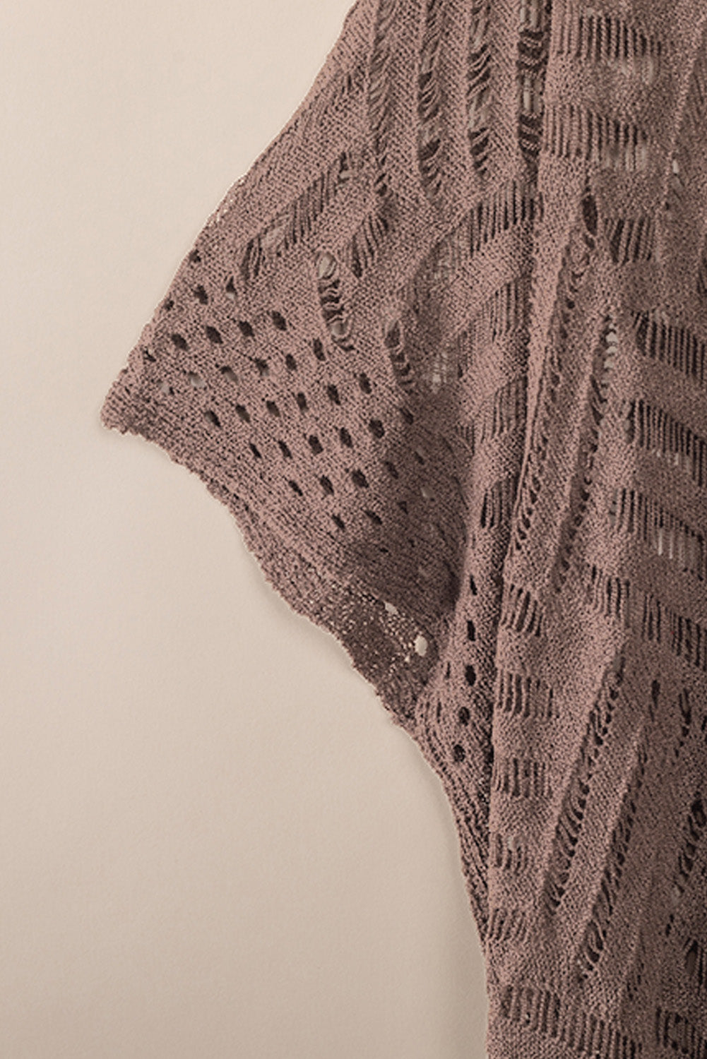 Black Loose Knitwear Kimono with Slits