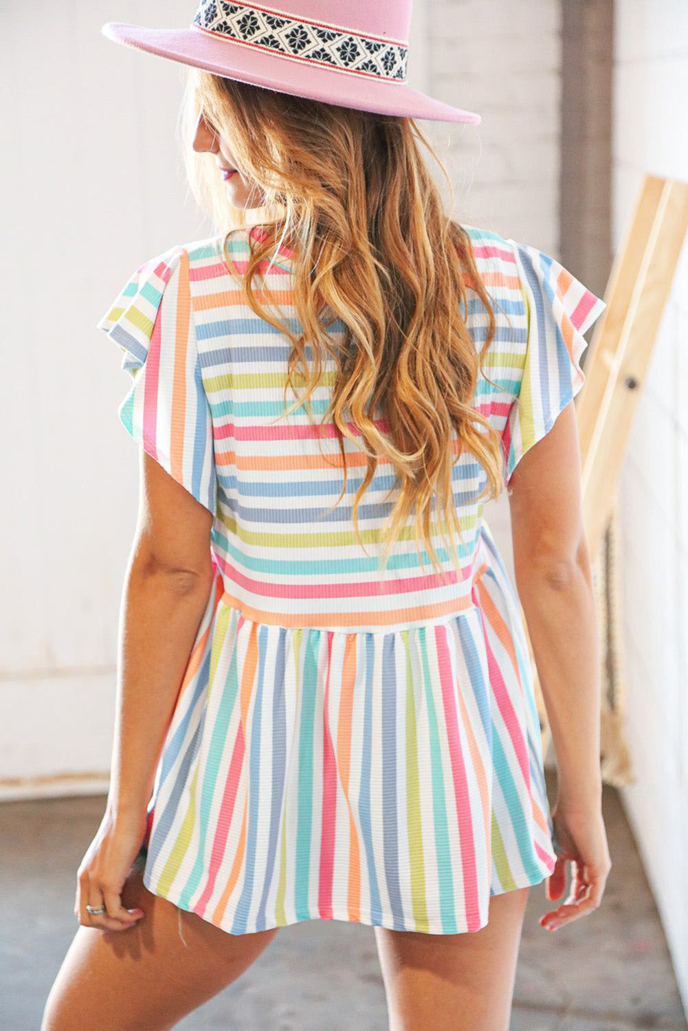 Multicolor Striped Tie Decor Strapless Tiered Maxi Dress