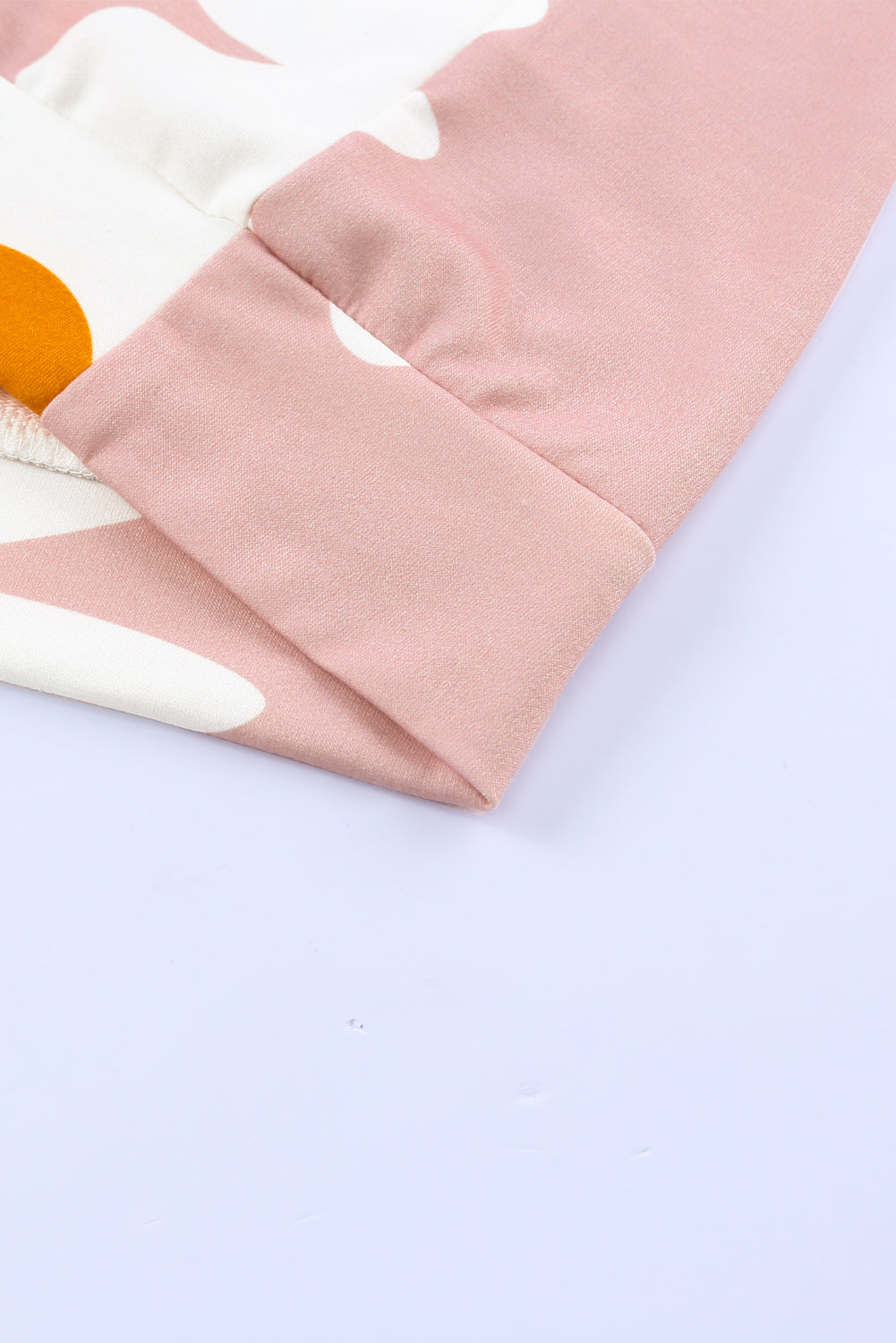 Pink Daisy Print Zipped Doublehood Sweatshirt