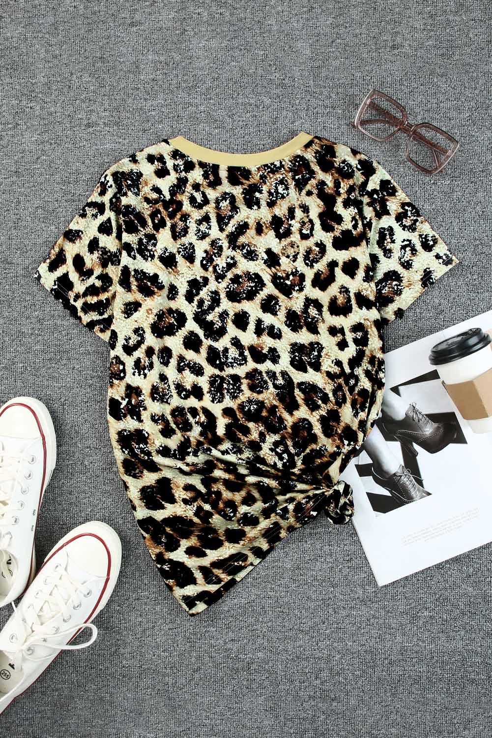 Leopard Be Kind Heart Graphic Print T Shirt