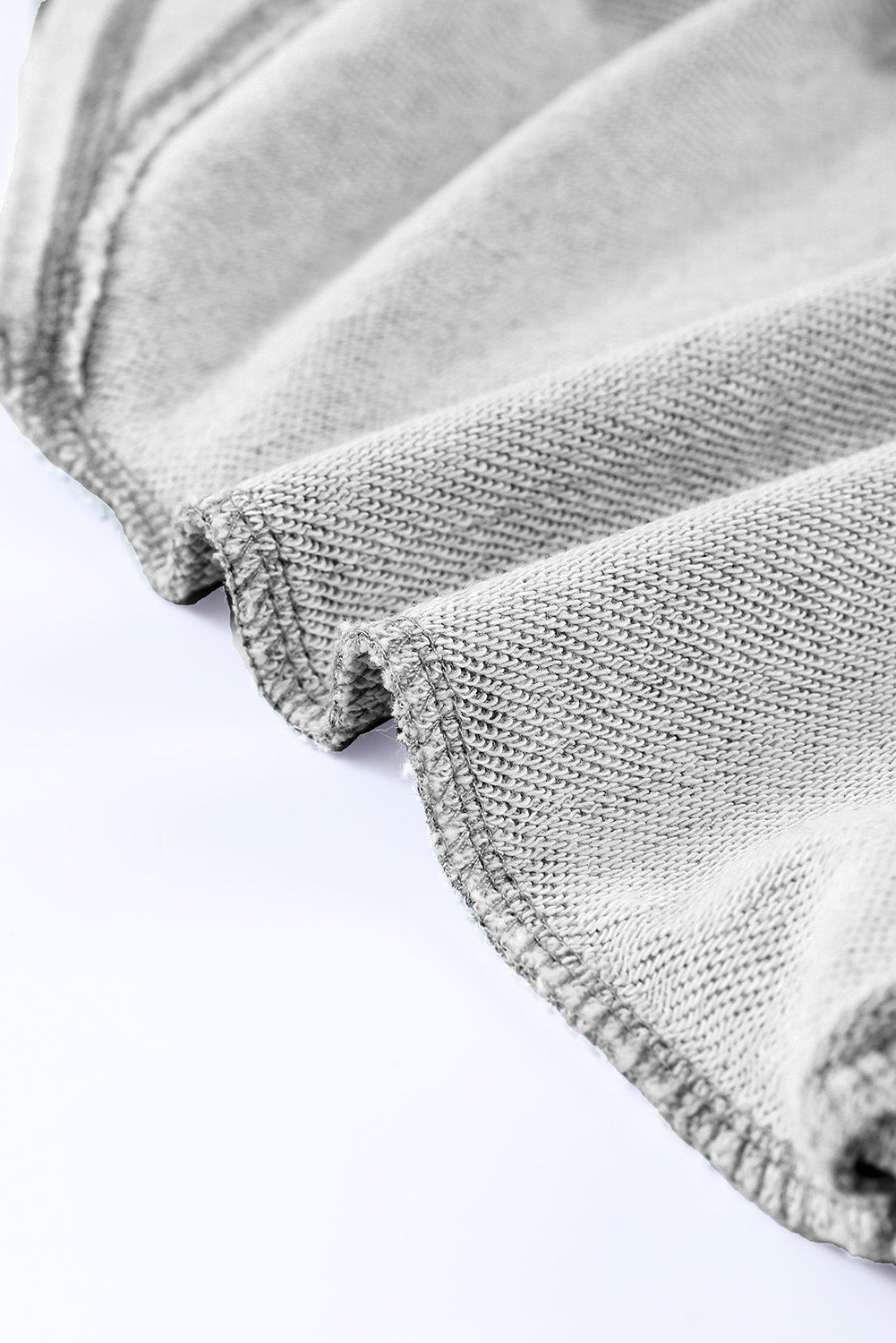 Gray Irregular Side Slit Pullover Sweatshirt