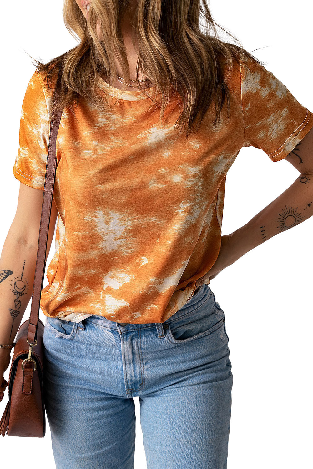 Yellow Tie Dye Crew Neck Short Sleeve T-Shirt