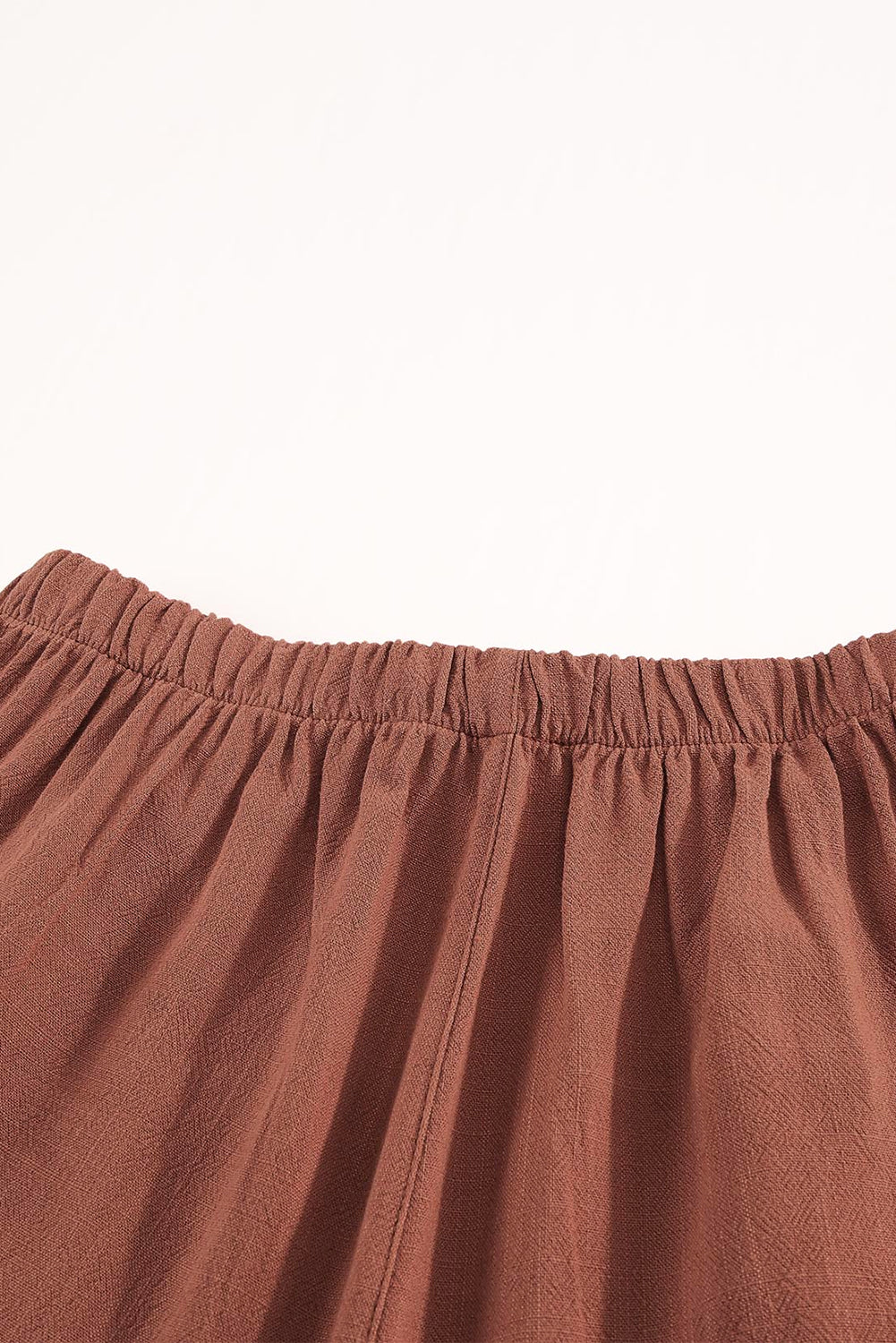 Khaki High Waist Pocketed Ruffle Shorts