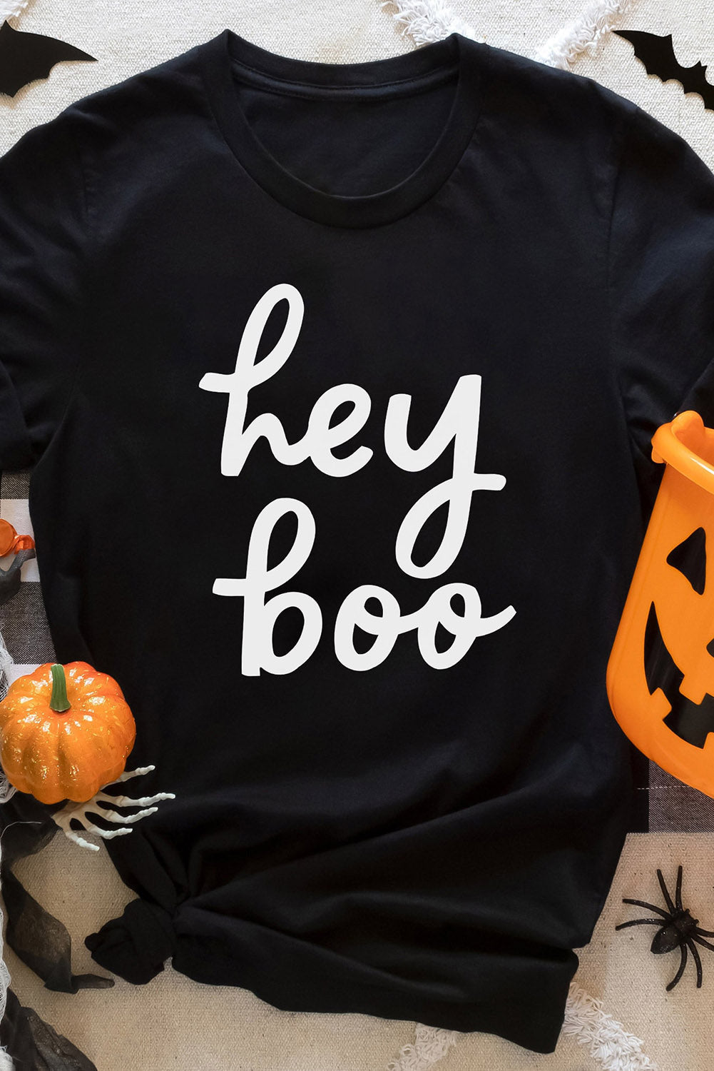 Black hey boo Wordart Graphic T-shirt