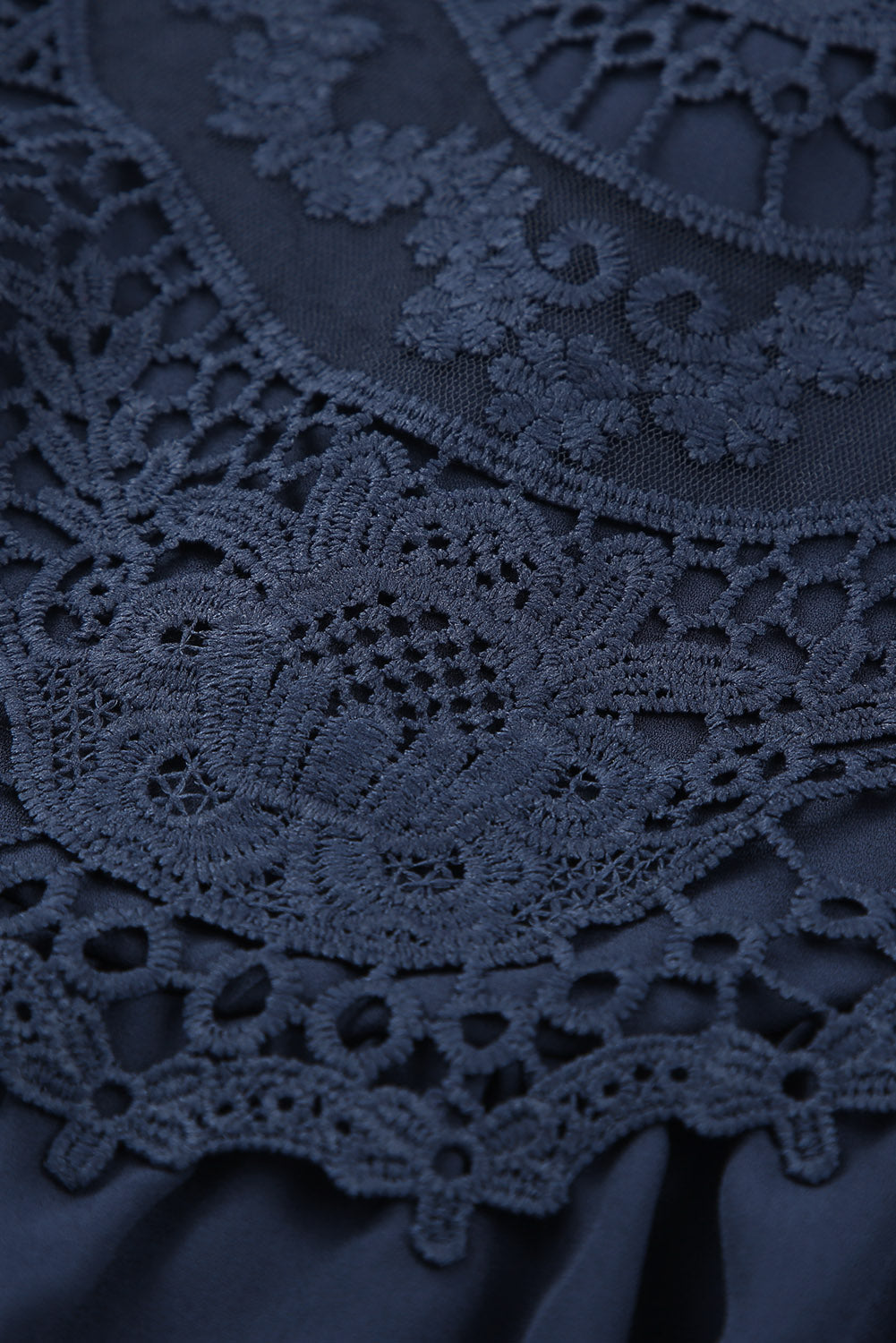 Black Lace Detail Buttons Back Sleeveless Top