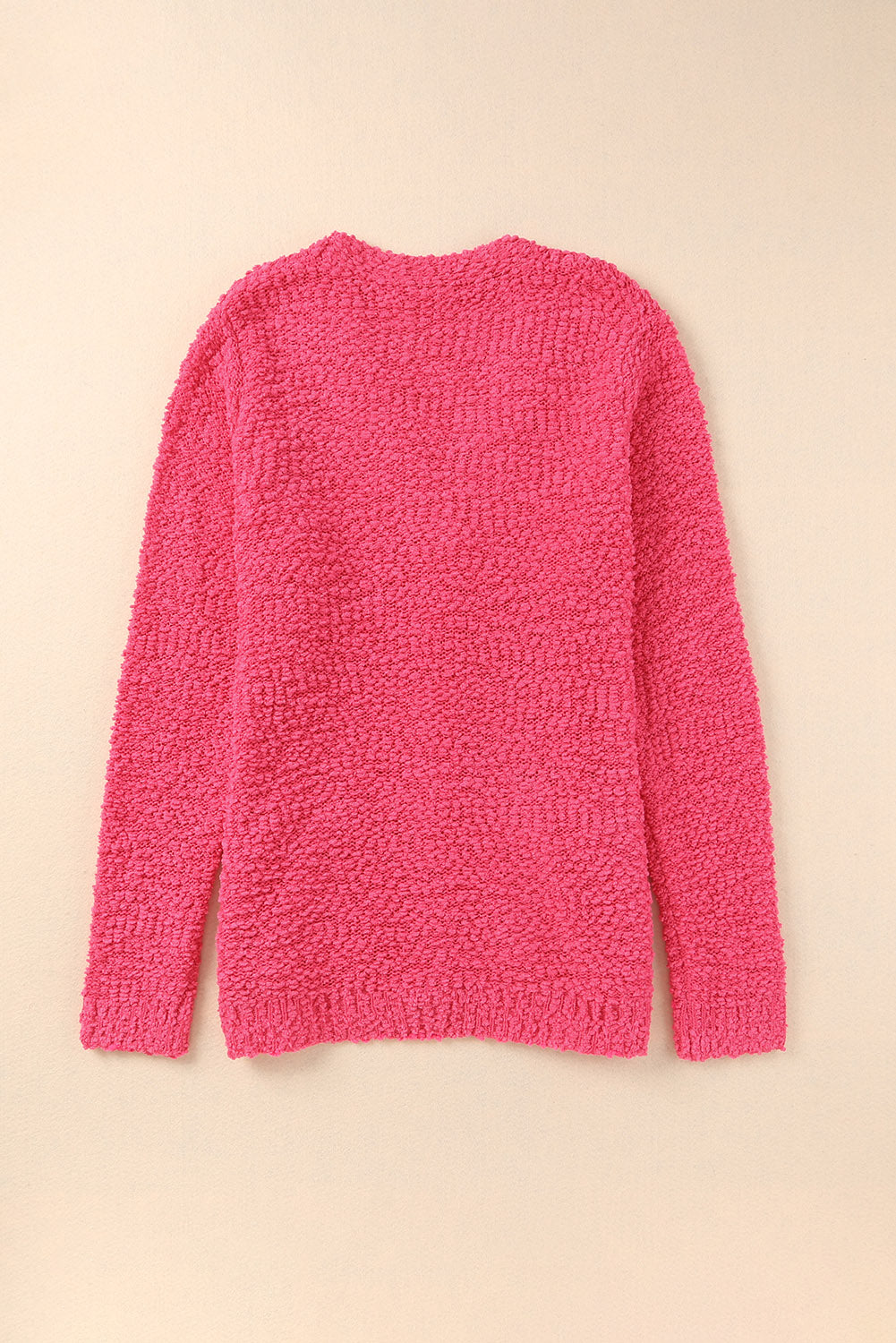 Red Plus Size Popcorn Buttons Cardigan