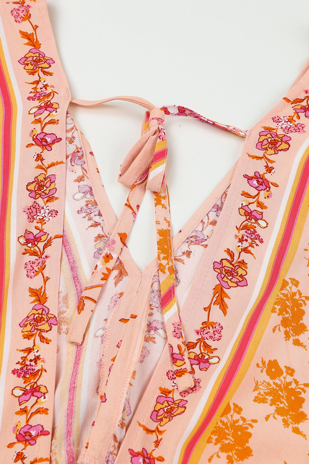 Floral Tassel Drawstring Kimono Dress