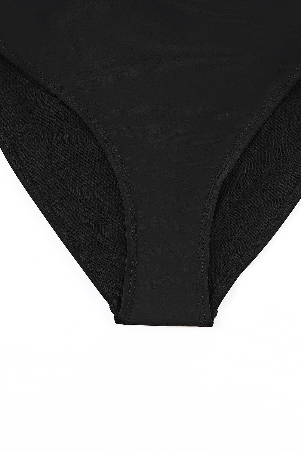 Black Drawstring Waist Cut-out Long Sleeve One Piece Swimsuit