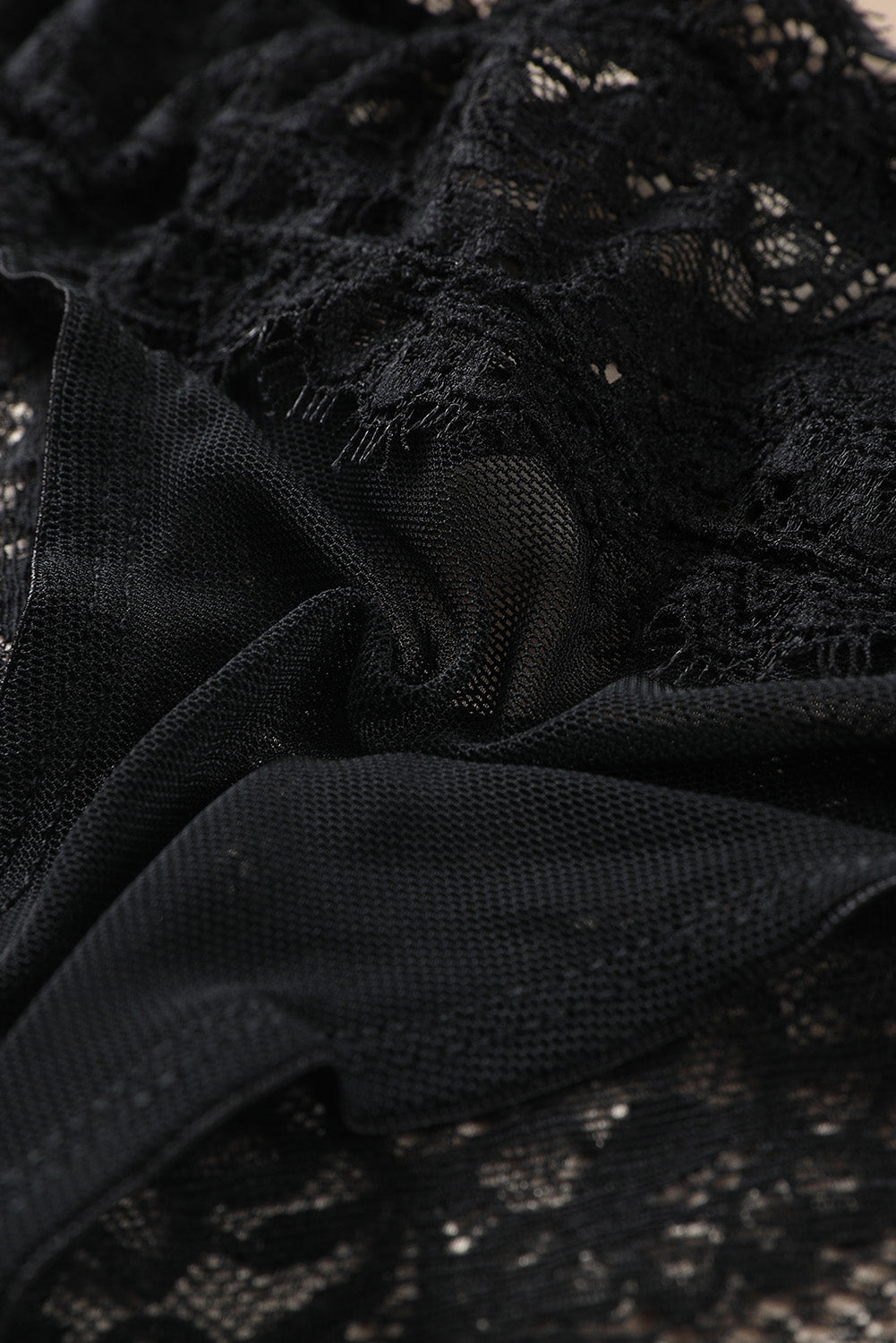 Black V-back Criss Cross Strappy Lace Panty