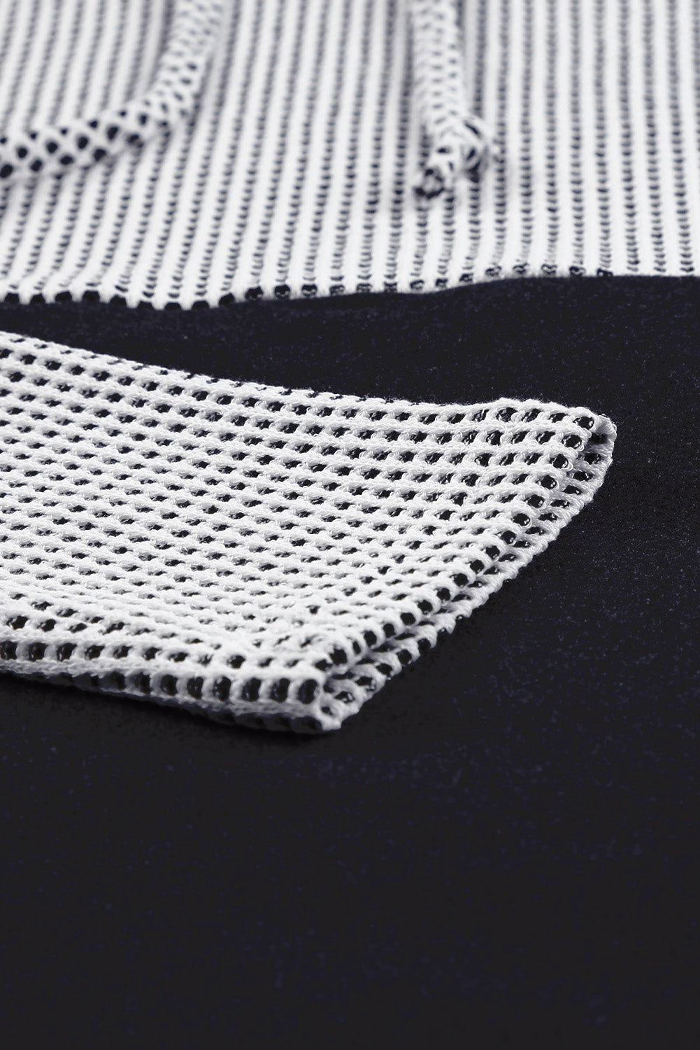 Gray Drawstring Cowl Neck Color Block Sweatshirt