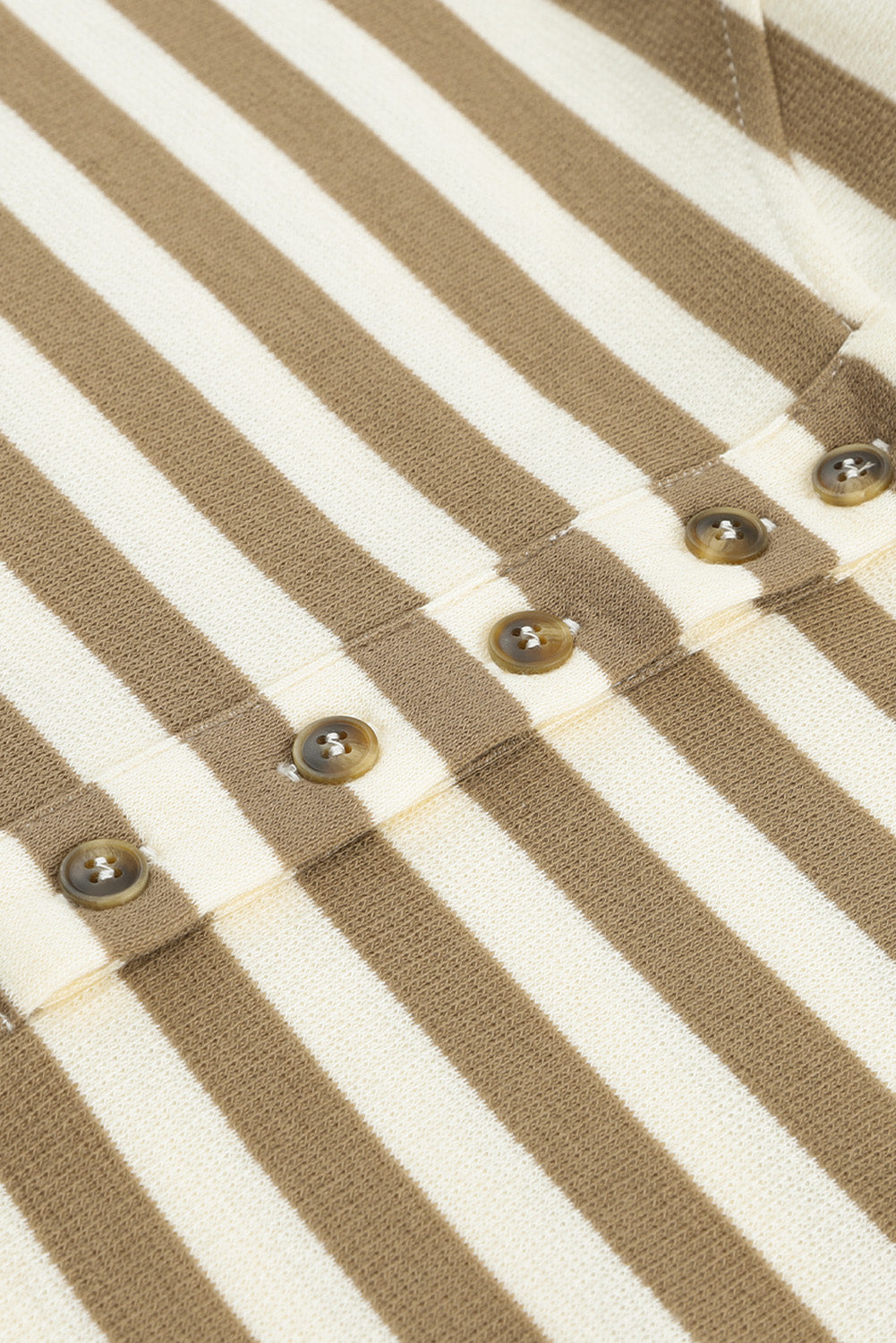 Khaki Striped Contrast Thumbhole Oversized Hoodie