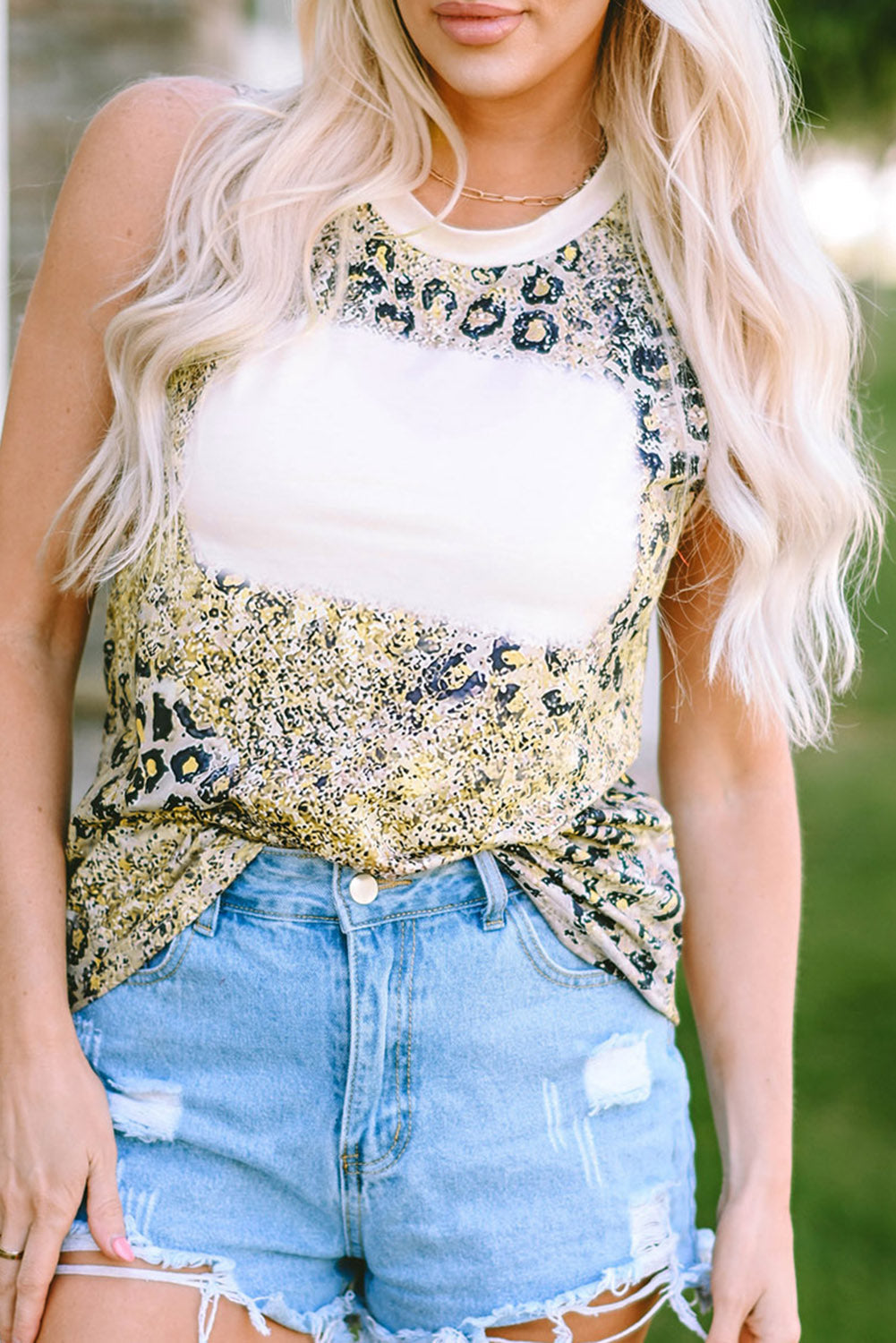 Leopard Print Blank Graphic Tank Top