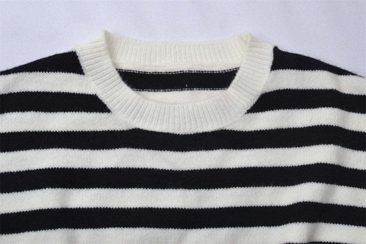 Crew Neck Striped Sweater