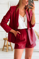 Rose Wavy Collar Single Button Blazer