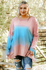 Sky Blue Plus Size Painted Poncho Top